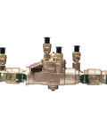 Lead Free RPZ Assembly With Three Quarter Inch NPT Inlet And Outlet, Quarter Turn Shutoff Valves, Bronze Body, Resilient Seated Ball Valves, Modular Check, Internal Relief Valve For No Fuss Maintenance And Reduced Install Clearance.