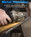 Person using angle grinder on Two Pack 1 In By 1 In By 12 In Hot Rolled A36 Steel Square Bar Weldable Key Stock For DIY Projects