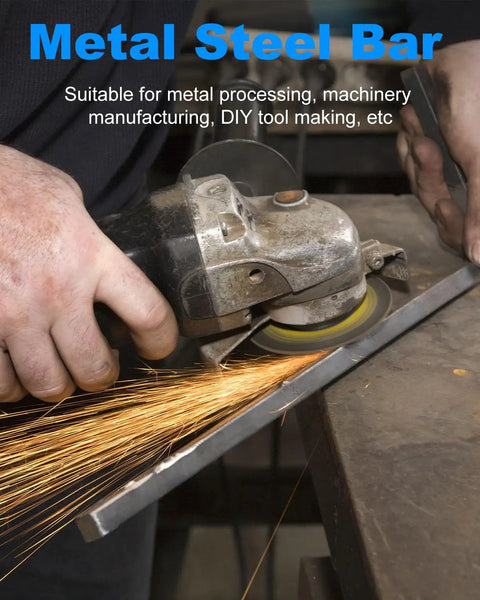 Person using angle grinder on Two Pack 1 In By 1 In By 12 In Hot Rolled A36 Steel Square Bar Weldable Key Stock For DIY Projects