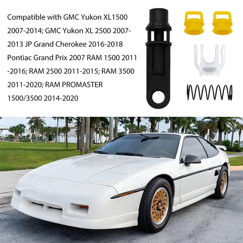 Transmission Shifter Cable Linkage Bushing Repair Kit OEM 52855956AG for Chevy, showing kit components and compatible car models.