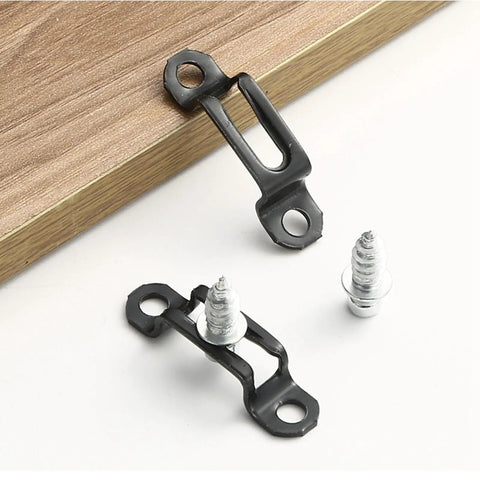 Kickass Hidden Furniture Connector Screws And Steel Cabinet Joinery Hardware Kit Featuring One Hundred Heavy Duty Invisible Assembly Clamps on wood