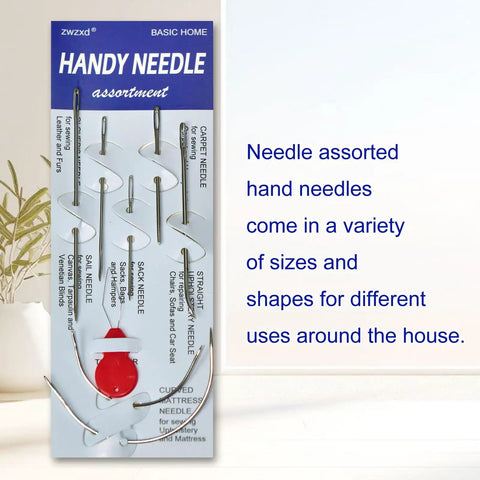 Heavy Duty Upholstery Repair Kit With Extra Strong Sewing Thread And Hand Needles Includes 5 Nylon Thread Spools 7 Styles Leather And Canvas Needles And 1 Needle Threader For Carpets