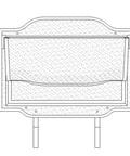 Front view illustration of Wall Mount Luxury Mailbox In Rustproof Cast Aluminum Black Finish With A Slick Contemporary Look