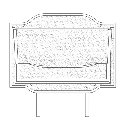 Front view illustration of Wall Mount Luxury Mailbox In Rustproof Cast Aluminum Black Finish With A Slick Contemporary Look