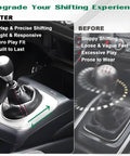 Before and after comparison of Honda Shift Linkage Bushing Kit For Manual Transmission Upgraded Shifter Bushings.