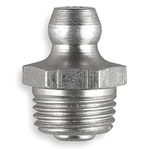 Close-up of M10 zerk fitting from 20 Piece M10 Straight Hydraulic Grease Fitting Kit With Zerk Fittings And Nipple Nozzles