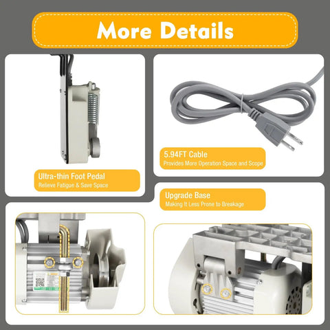 Image of Pro Grade Brushless Sewing Machine Servo Motor With Independent Split Motor And Controller For Industrial Sewing, close-up view.