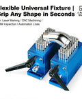 Flexible Stainless Steel Fixture For CNC Laser Marking universal clamp with non marring grip, 6mm pins and 21mm stroke