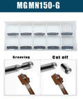 Beefed-Up Lathe Grooving Cut Off Parting Tool Holder With Three Eighths Inch Shank, MGEHR1010-1.5 Ready, Includes Ten MGMN150 Indexable Inserts