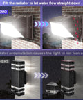 Powerful 4 Pack 120W LED Wall Pack Lights showing waterproof feature in rain