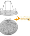 Stovetop Camping Toaster 4 Slice For Gas Stove, Portable Camp Bread Oven Rack shown folded and flat, durable stainless steel