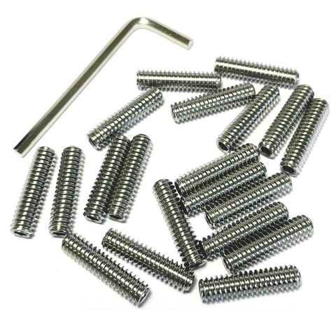 20-Piece 1/4-20 By 1 Inch Stainless Steel Hex Socket Set Screws With Allen Head Grub Style 304 Stainless Steel Includes 1/8 Inch Allen Wrench