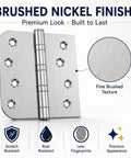 4x4 Inch Door Hinges With Ball Bearing, Built To Last, Stainless Steel, Brushed Nickel Finish, Smooth Quiet Operation, close-up