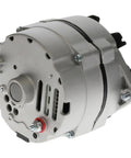 Straight Bolt Swap 10SI Alternator Conversion Kit For Ford Jubilee NAA Tractors 12 Volt 63 Amp front view of silver alternator.