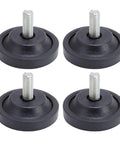 Four heavy duty rubber feet levelers for furniture protection and stability, 58mm diameter screw on no slip floor protectors for chairs tables and desks