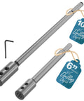 Fulton 6in & 10in Forstner Bit Extension Set (two pieces) in heavy-duty steel; 3/8-in drill extensions with hex key