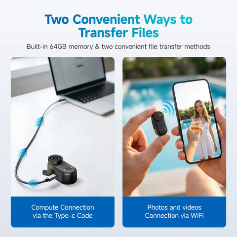 4K POV Wearable Camera For Daily Vlogging And Outdoor Adventures, IP68 Waterproof Mini Body Cam With 64GB Card, WiFi transfer