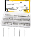 304 Stainless Steel Cotter Pins Kit, 160-Piece Assortment, storage box with various pin sizes displayed