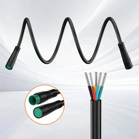 Extend Cable With Julet Plug Female To Female Connectors For Electric Bike Throttle Ebrake Display And Motor Wires 5 Pin Waterproof Heavy Duty 50cm Extension Wire Kit Bundle