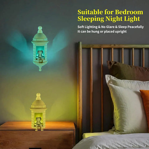 Garita Coqui Frog Wall Lamp With Sound Multi Color Changing Light Remote Controlled Night Light illuminating bedroom wall