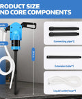 No Sweat Manual Lever Drum Pump For 55 Gallon Barrels Heavy Duty Workhorse components including handle, pipes, and outlet hose.