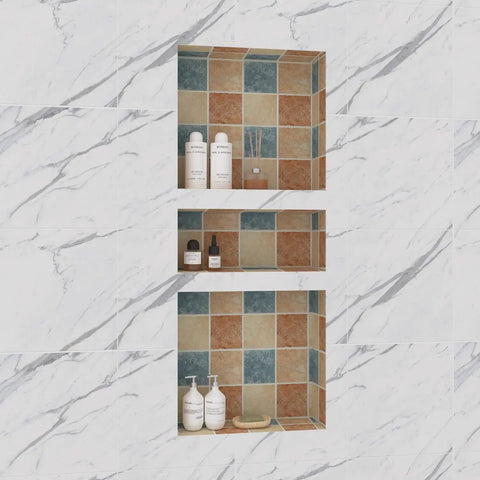 Shower Niche Recessed Shelves For Bathroom 16 By 40 Inches ABS Plastic Waterproof Storage Niche With Large Space And Rounded Edges