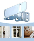Six Pack Door Hasp And Latch Locks Set Three And One Half Inch extra thick steel hasp clasp with screws zinc plated finish