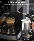 Compact Espresso Machine With Automatic Milk Frother And Led Touch Display, 15 Bar Coffee Maker For Bold Lattes And Rich Cappuccinos, real deal home brewing setup with steam wand frothing milk.