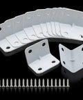 Built Tough Rock Solid L Brackets For Shelves Heavy Duty Wall Mount Corner Supports 24 Pc White Painted Steel with Screws