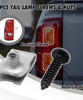 Eight Set Solid As A Rock Black Tail Light Screws And Nuts Top Shelf Replacement Hardware For 1999 To 2022 Chevy Gmc Cadillac Buick Pontiac Zero Hassle Rust Proof Bolt Kit with threaded screw and nut.