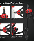 4-step instructions for using 3 In 1 Rivet Nut Tool Kit With 14 Inch Rivet Gun And Six Metric Mandrels M3 M4 M5 M6 M8 M10 Plus Three Metric Bolt Mandrels And Rugged Carrying Case For DIY Auto Body And Metalworking