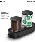 Black K Cup Pod And Ground Coffee Storage Organizer With Airtight Glass Canisters Holds 12 Oz Coffee And 12 K Cup Pods