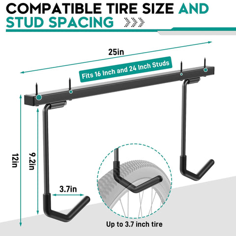 Ceiling Mounted Bike Rack For Garage Indoor Storage Hanger With Adjustable Hooks For 2 To 4 Bikes Heavy Duty