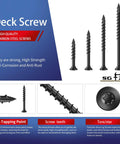 Heavy Duty Exterior Wood Deck Screws Built To Last Tough As Nails One And A Half Inch Flat Head Epoxy Coated Rust Resistant Carbon Steel T25 Star Bit 322 Pieces Pack Two Pound Set For Outdoor Decking And Fence Projects diagram displayed