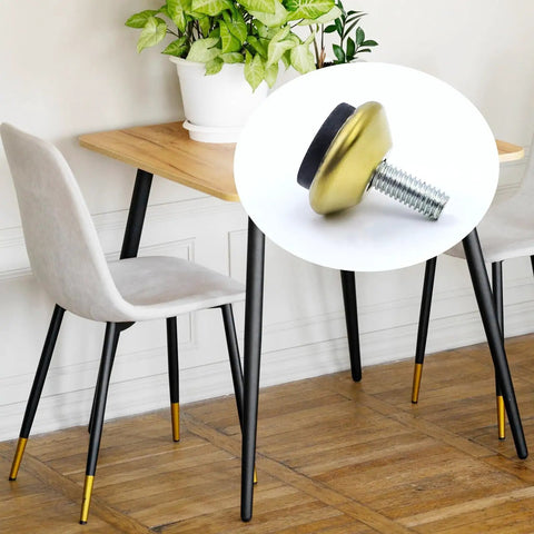 20Pcs Swivel Furniture Leg Levelers, 1 Inch Height, M6 Thread, Gold Finish, Adjustable Glide Feet For Tables, Chairs, Cabinets, Shelves, Workbenches, And Plant Stands