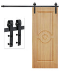 Heavy Duty Sliding Barn Door Hardware Kit With Hangers And Track Includes Two 3.3 Ft Tracks Black Carbon Steel 200 Lb Load