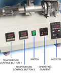 Control panel of Knock It Out Of The Park With This Hella Fast Compact 1000W Desktop Filament Extruder, featuring buttons and displays.