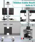 Slick Rolling Medical Computer Cart With Secure Monitor Mount And Fully Height Adjustable Mobile Workstation featuring hidden cable routing.
