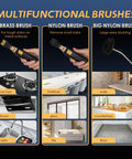 Multifunctional brushes for Supercharged 2500W Handheld Steam Cleaner with brass and nylon options for various surfaces.