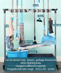 Rolling Cleaning Cart For Broom And Mop Storage With Drain Tray, Heavy Duty Commercial Mop Rack And Organizer, Perfect For Garage Or Garden