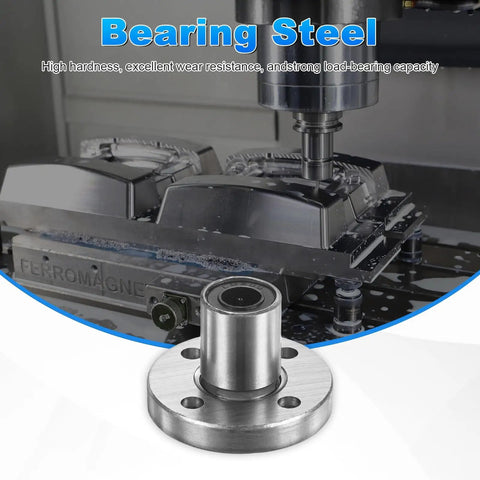 LMK6UU Linear Ball Bearing 6mm Bore 12mm OD 19mm Long With 3.5mm Hole Double Side Rubber Seal 4 Pack Round Flange Bushing CNC Machine
