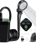 Portable Camping Shower With 6000mAh Battery, LED Display, IPX7 Waterproof Outdoor Shower Kit and accessories