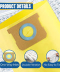 Close-up of yellow 12 Pack 10 To 14 Gallon Vacuum Bags For Wet Dry Vacuums Compatible With Type I And Type F Models 90672 9067200