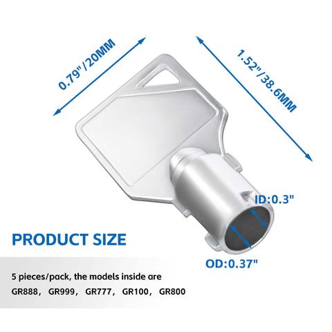 Set Of Five Replacement Keys For Speed Queen Coin Laundry Machines GR777 GR800 GR888 GR100 GR999 For Commercial Washers And Dryers