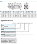 Technical specifications for Top Grade Pneumatic Cylinder Parts Featuring DNC Models with dimensions and type codes.