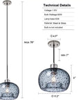 Hand Blown Glass Pendant Light For Kitchen Island And Sink In Grey Blue With Brushed Nickel Hardware Cool Farmhouse Style