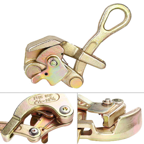 Beefy Wire Rope Cable Gripper Puller Tool, Heavy Duty Steel Cable Puller, 1 Ton Capacity, Carbon Steel Clamp, close-up details