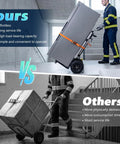 Heavy Duty Electric Stair Climbing Cart 1500W Motor With Anti-Slip Tires, Adjustable Speed powered hand truck moving a fridge upstairs.