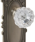 Victorian Style Door Knob Set With Crystal Interior Knob And Keyhole Plate For Large Doors, Old School Elegance Hardware