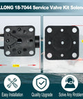 Primer Solenoid Service Valve Kit 18-7044 Replacement for Johnson Evinrude, showing front and back dimensions